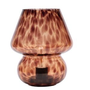 Urban Shop 8” LED Battery Powered Brown Tortoise Glass Table Lamp